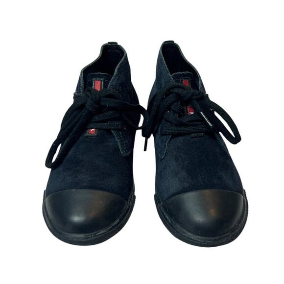 Prada Kids Navy Suede Leather High-Top Sneakers Boots Lace-Up Size EUR 29 - Picture 2 of 9